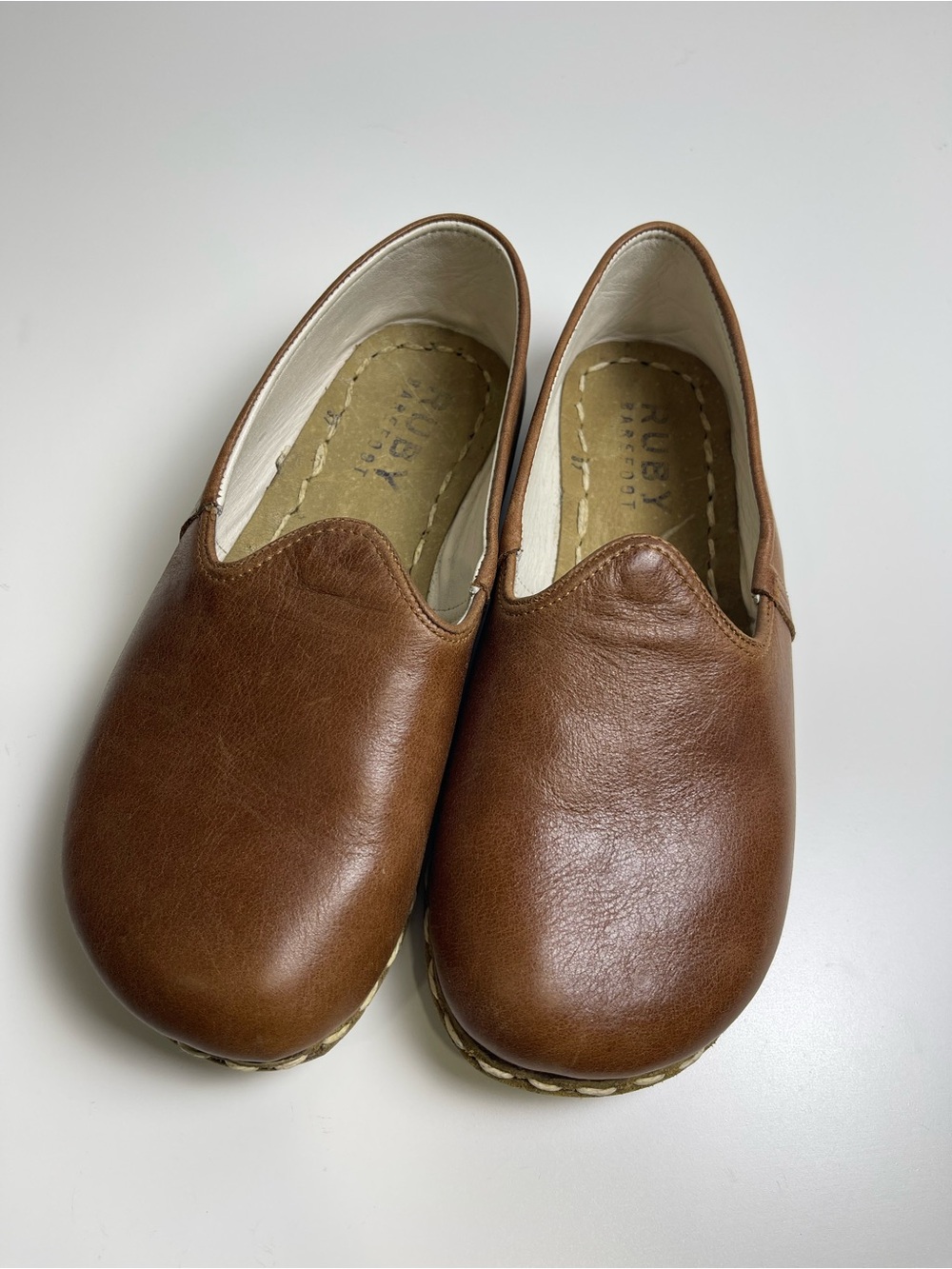 Ruby Brown Leather Slip-On Loafers Womens 7 made by a shoe cobbler on Etsy